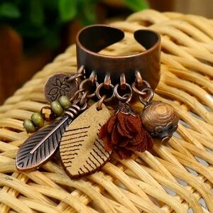 Bohemian Copper Charm Ring